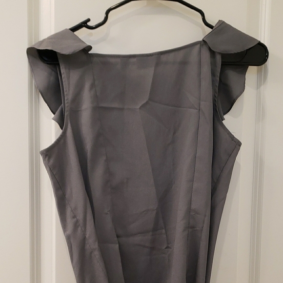 New York & Company Gray Ruffled Sheath Blouse - Picture 6 of 6